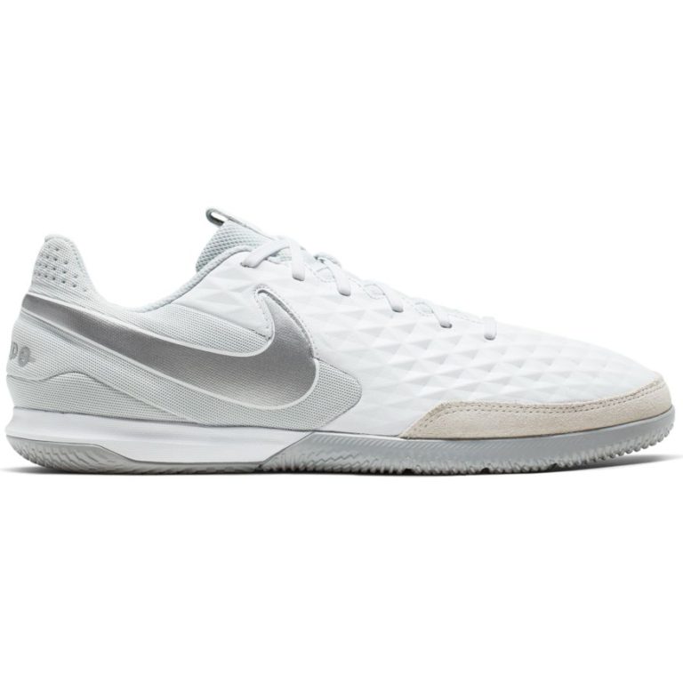 Nike Tiempo Legend 8 Academy Indoor Soccer Shoe - White/Chrome-Pure Platinum | Soccer Unlimited USA