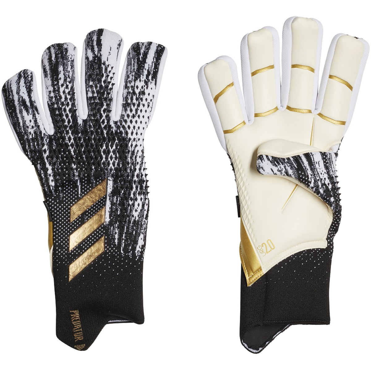 adidas Predator Pro Finger Save GK Gloves - Black/White/Gold 