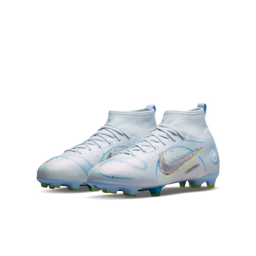 Nike Jr Mercurial Superfly 8 Pro Fg Soccer Shoe Football Grey Blackened Blue Soccer Unlimited Usa